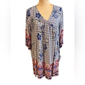 Umgee Women’s Flowy Boho Tunic Dress Medium